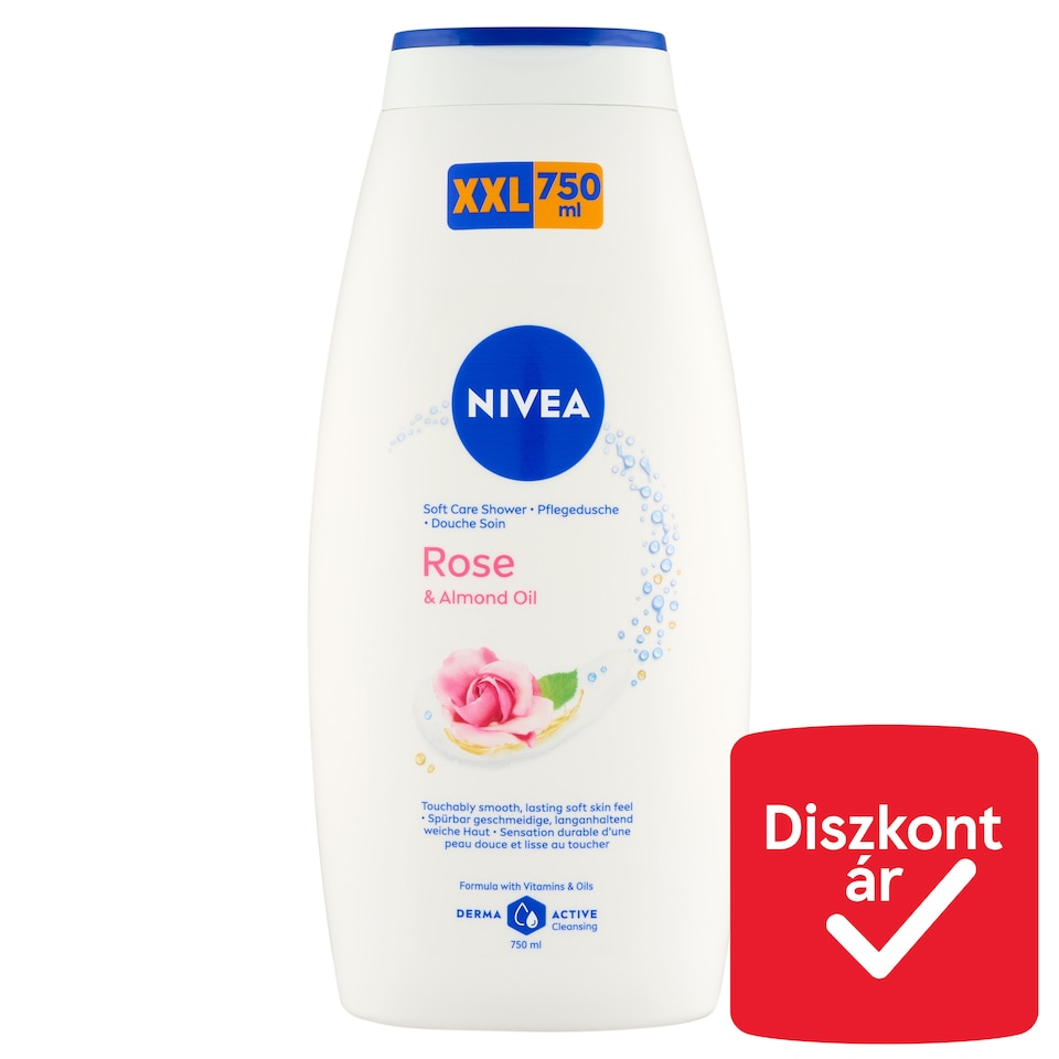 NIVEA Rose & Almond Oil krémtusfürdő XXL 750 ml  1. kép