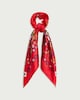 image 1 of F&F Satin Paisley Floral Print Scarf in Red
