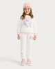 image 1 of F&F Girls Cotton Rich Unicorn Sweatshirt in White