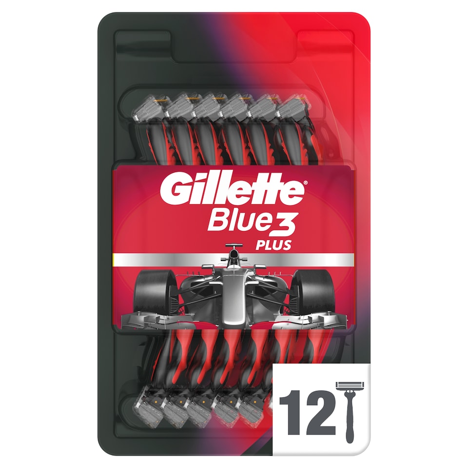 image 1 of Gillette Blue3 Plus Comfort, Disposable Razors For Men, 12-Pack Razors