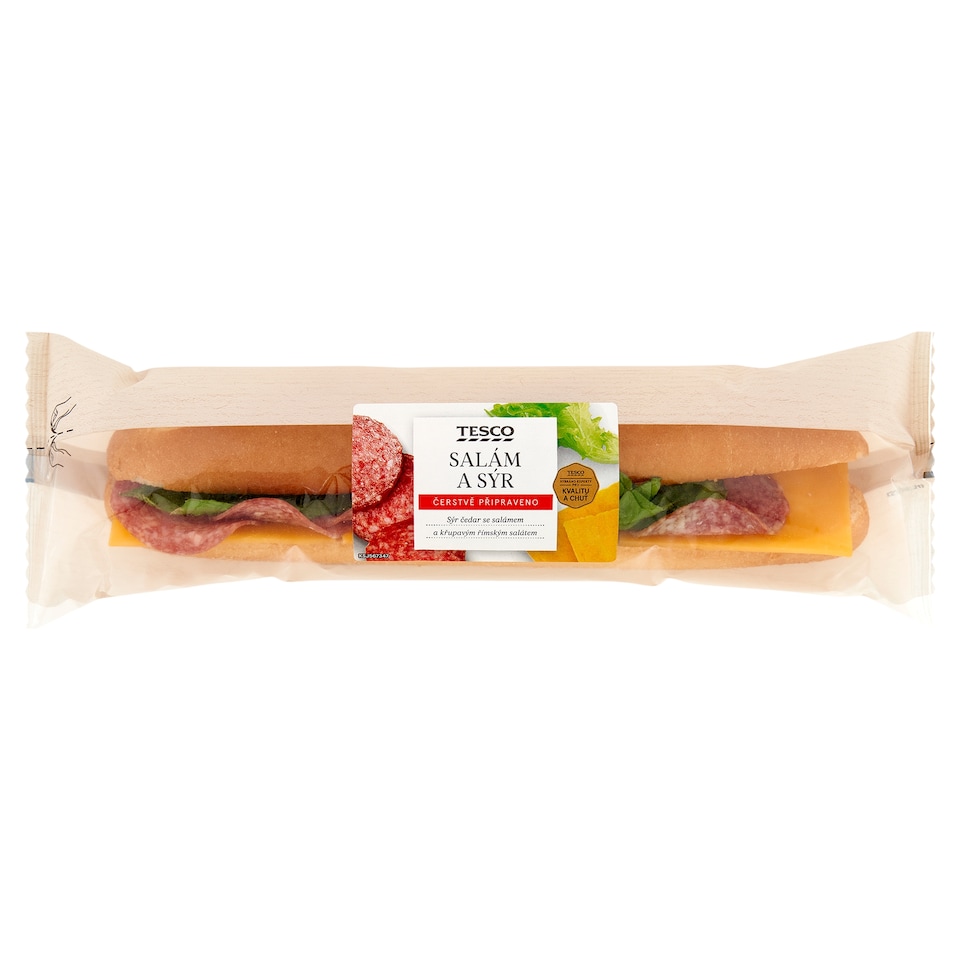 Tesco Salám a sýr bageta 173g