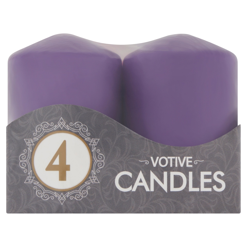 Votive Candles Purple + Pink 4 ks