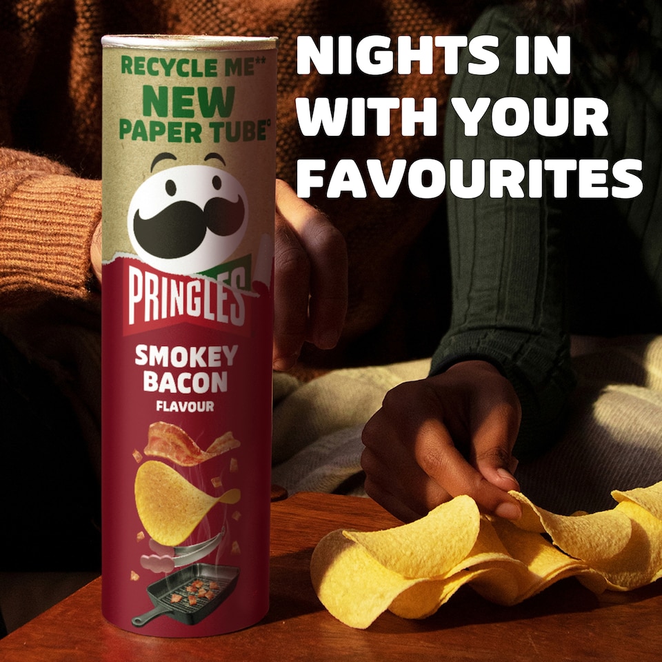 image 1 of Pringles Smokey Bacon Sharing Crisps 185g
