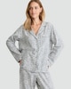 image 2 of F&F Pure Cotton Leopard Print Revere Shirt and Trousers Pyjamas in Grey
