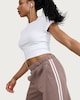image 2 of F&F Active EVERYHOUR Side Stripe Wide Leg Joggers in Chocolate