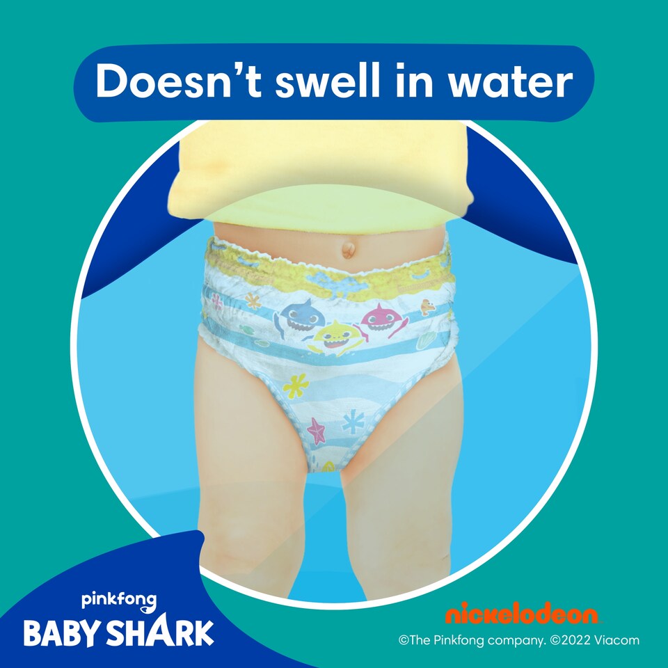 image 1 of Pampers Splashers Baby Shark Size 3-4 Swim Nappies 12 Pack