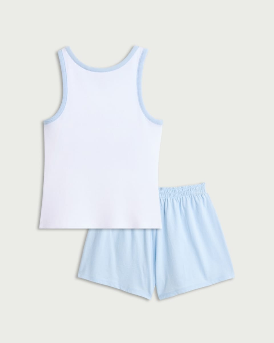 image 1 of Disney Stitch 2-Piece Pure Cotton Vest and Shorts Pyjama Set in Multi