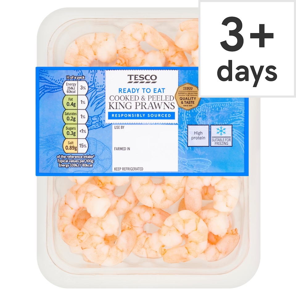 Tesco Cooked & Peeled King Prawns 150G