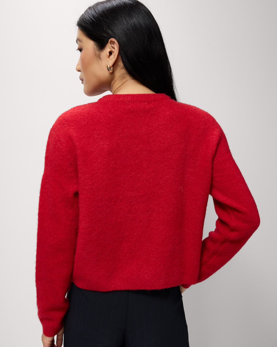 image 1 of F&F Crew Neck Cardigan in Red