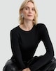 image 1 of F&F Polyamide Crew Neck Long Sleeved Bodysuit in Black