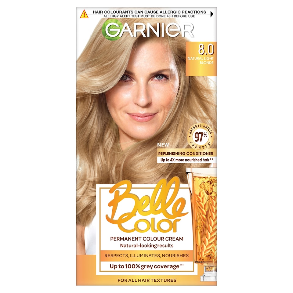 image 1 of Garnier Belle Color Permanent Hair Dye - Natural Medium Blonde 8