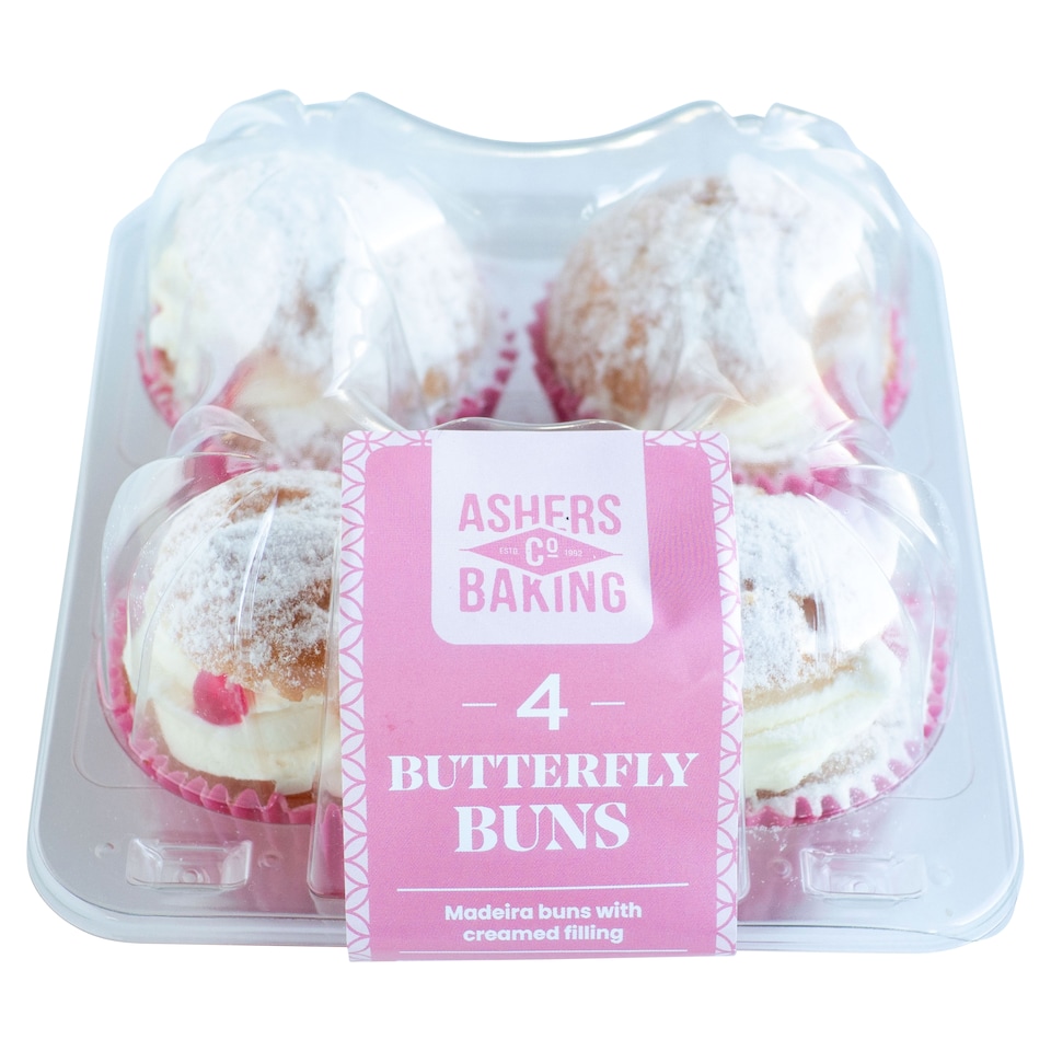 Ashers Butterfly Buns 4 Pack