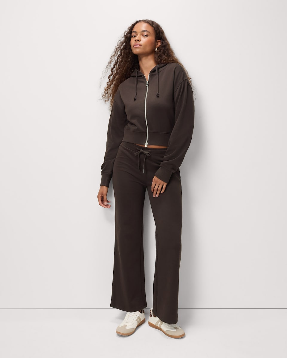 image 1 of OH ME OH MY Wide Leg Joggers in Chocolate