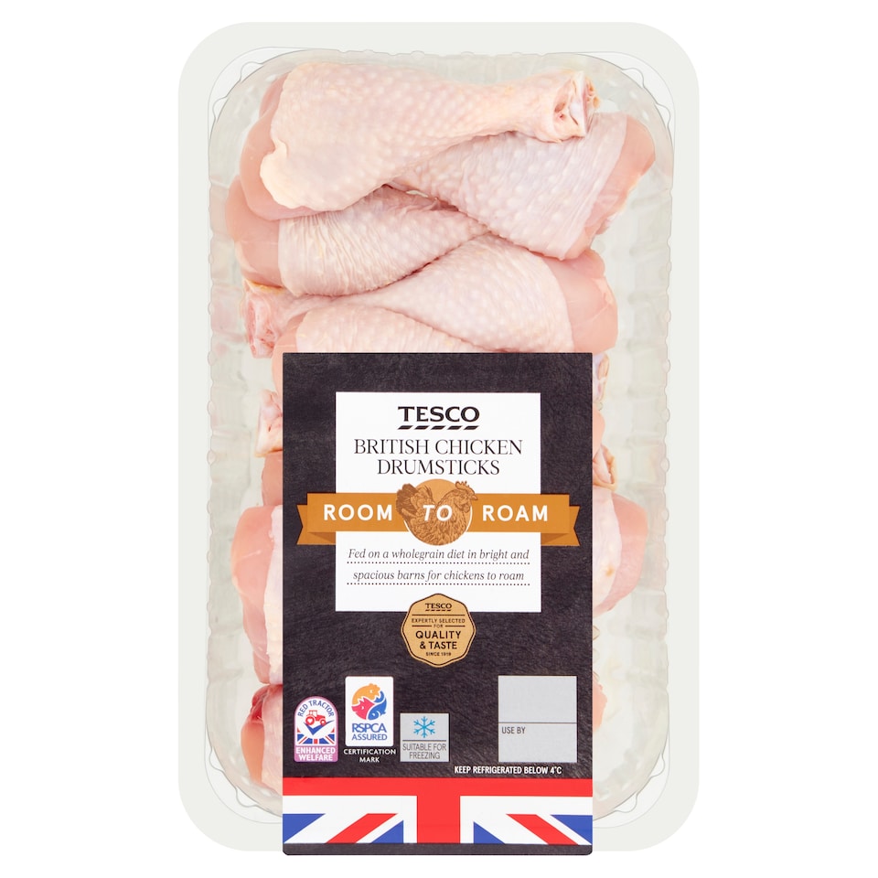 Tesco Room To Roam British Chicken Drumsticks 1Kg