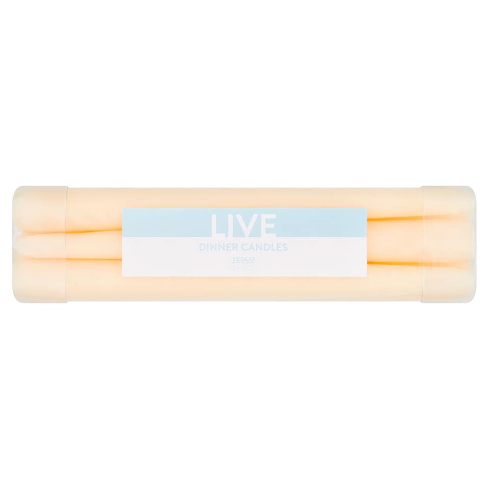 F&F Home 6 Pack Dinner Candles Ivory