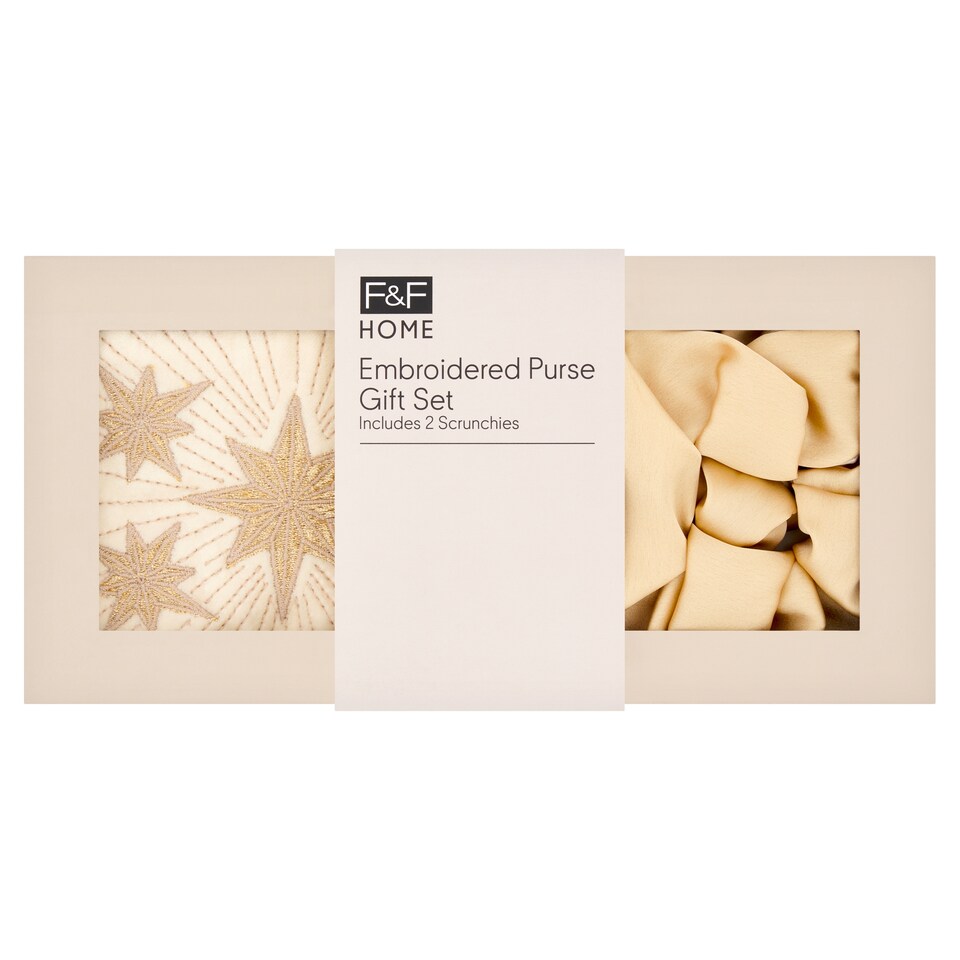F&F Home Embroidered Purse & Scrunchie Christmas Gift Set