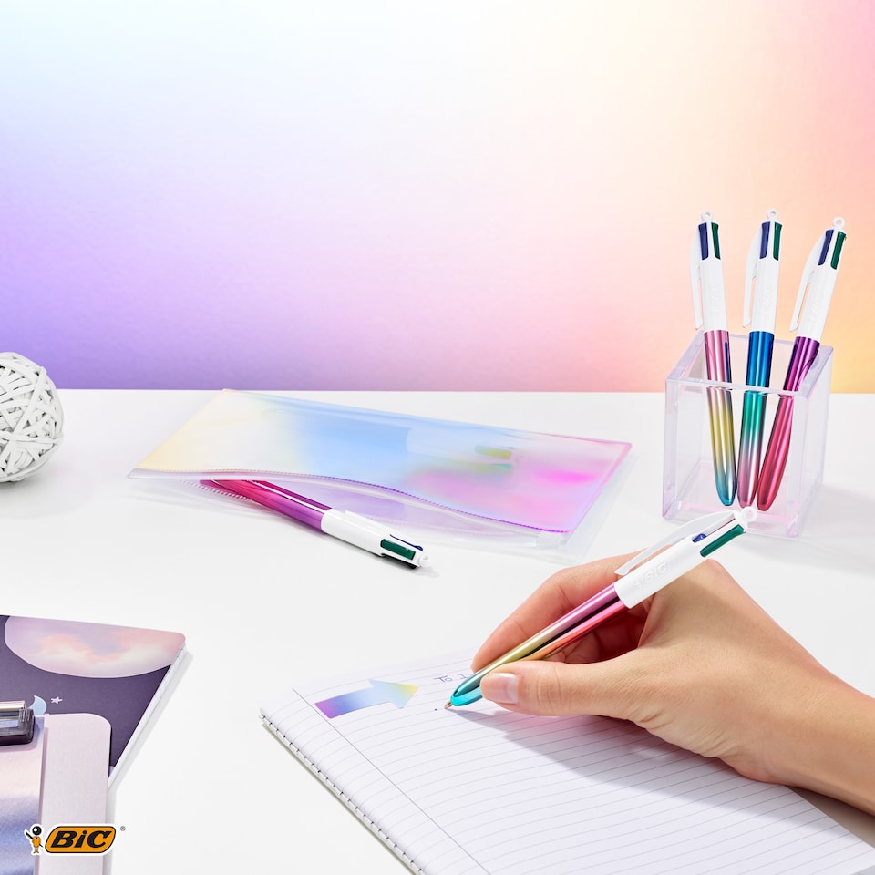 image 1 of BIC 4 Colours Gradient Pens 3 Pack
