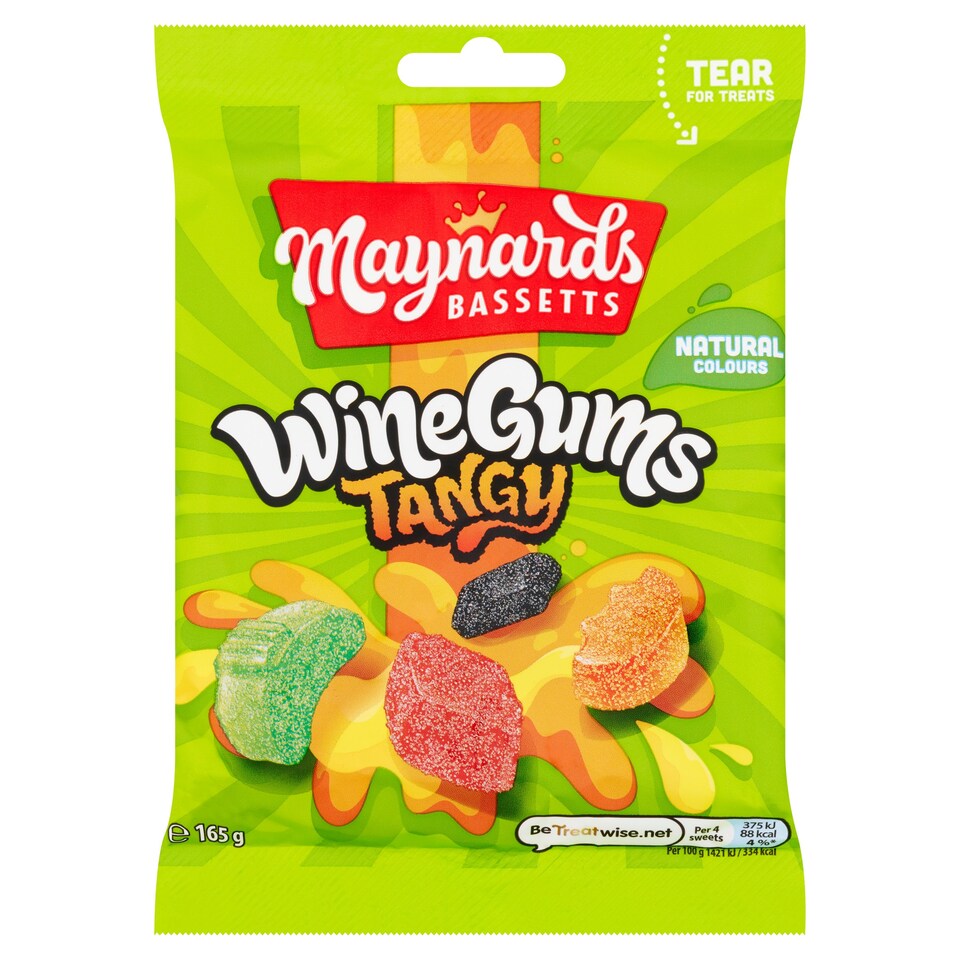Maynards Bassetts Wine Gums Tangy Sweets Bag 165G Tesco Groceries