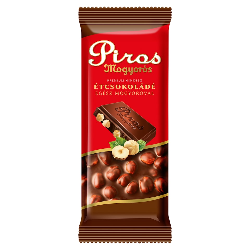 Piros Mogyorós étcsokoládé egész mogyoróval 70 g