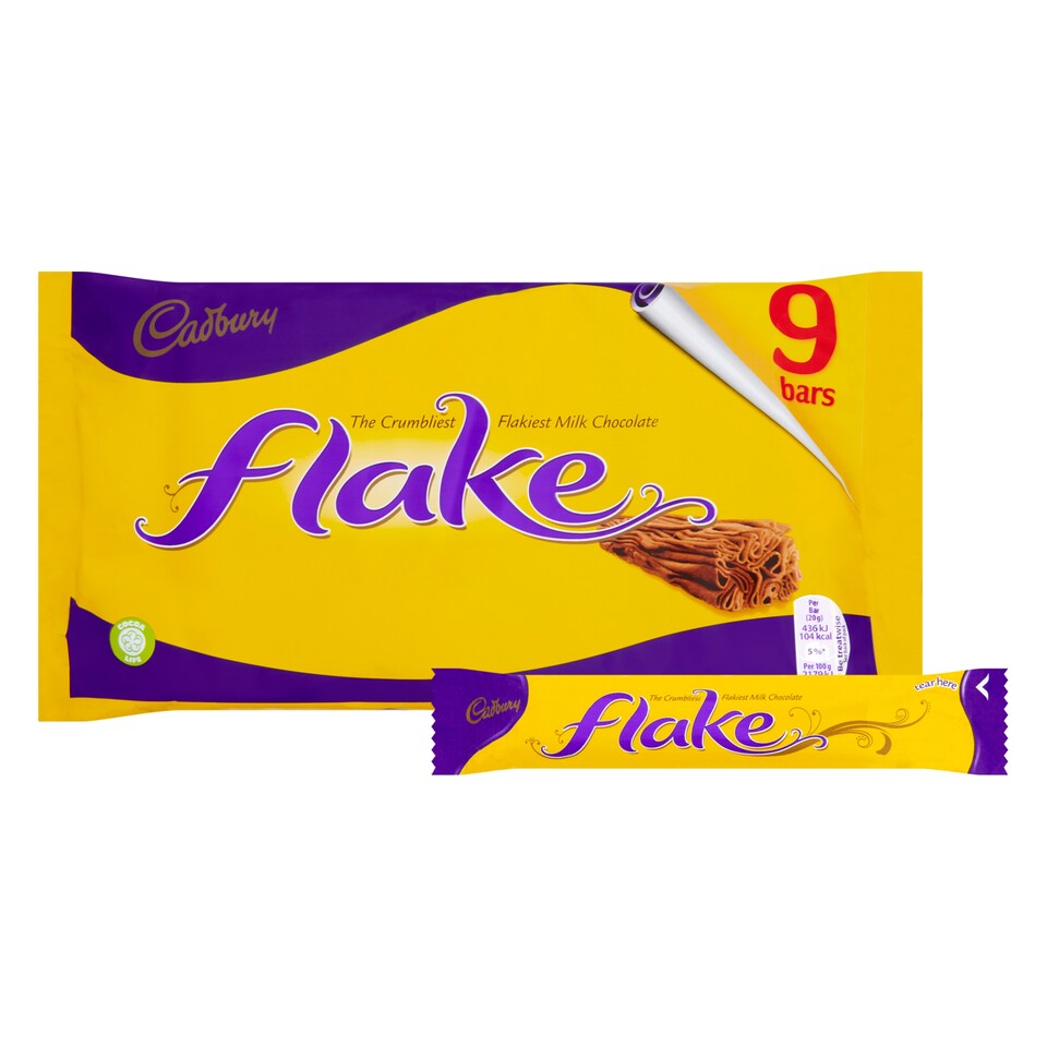image 1 of Cadbury Dairy Milk Flake Chocolate Bars Multipack 9 X 20g