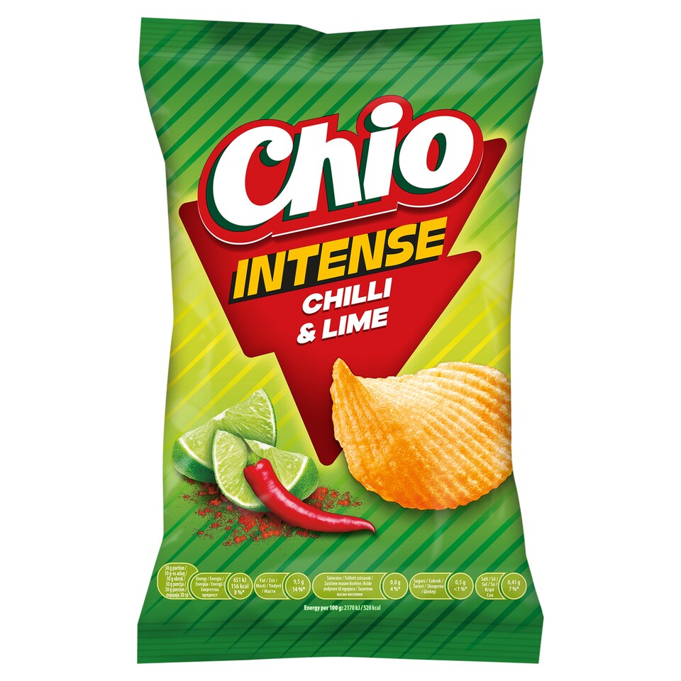 Chio Intense chilli és lime ízű burgonyachips 55 g