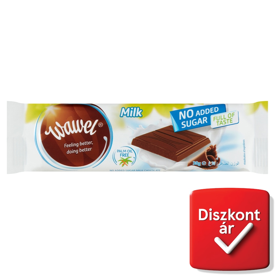 Wawel tejcsokoládé hozzáadott cukor nélkül, édesítőszerrel 30 g  1. kép