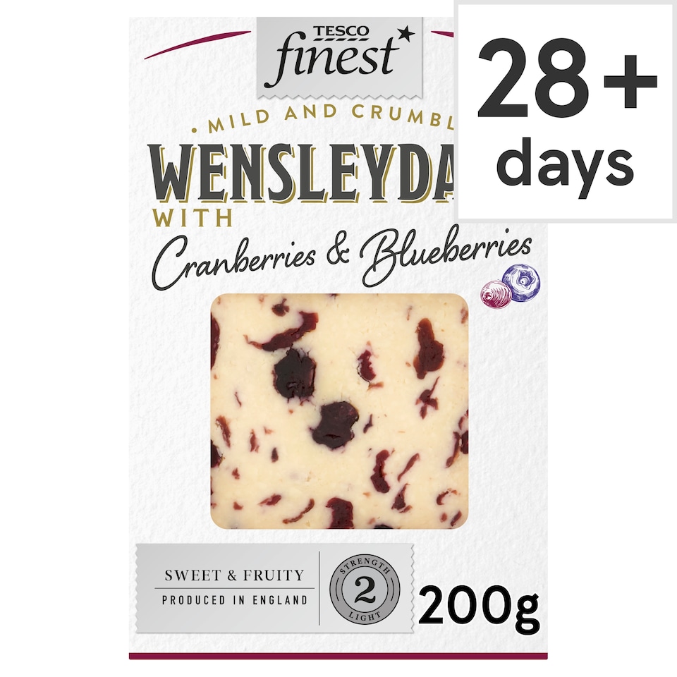 Tesco Finest Wensleydale Cheese Cranberries & Blueberry 200G
