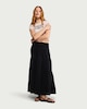 image 1 of F&F Pure Cotton Double Cloth Tiered Maxi Skirt in Black