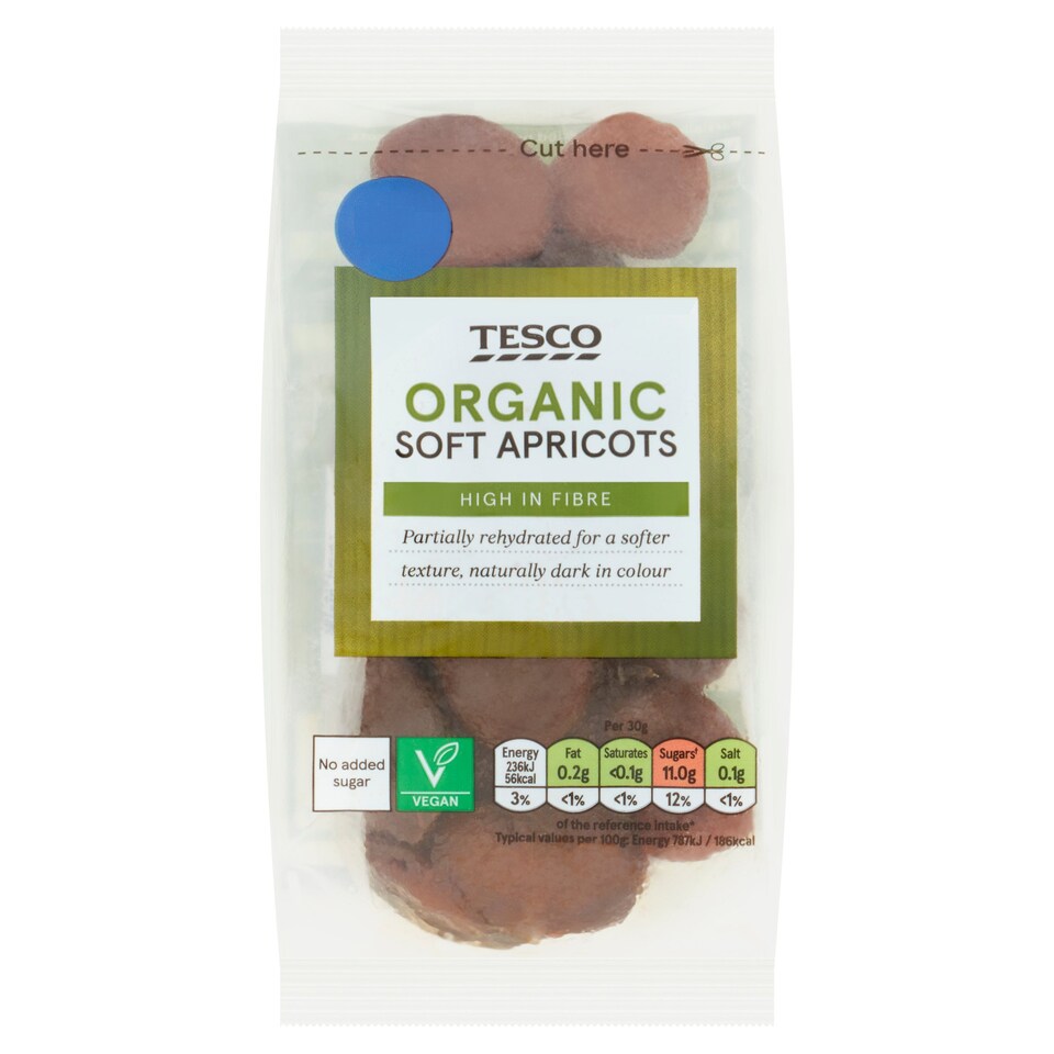 Tesco Organic Soft Apricots 200G Tesco Groceries
