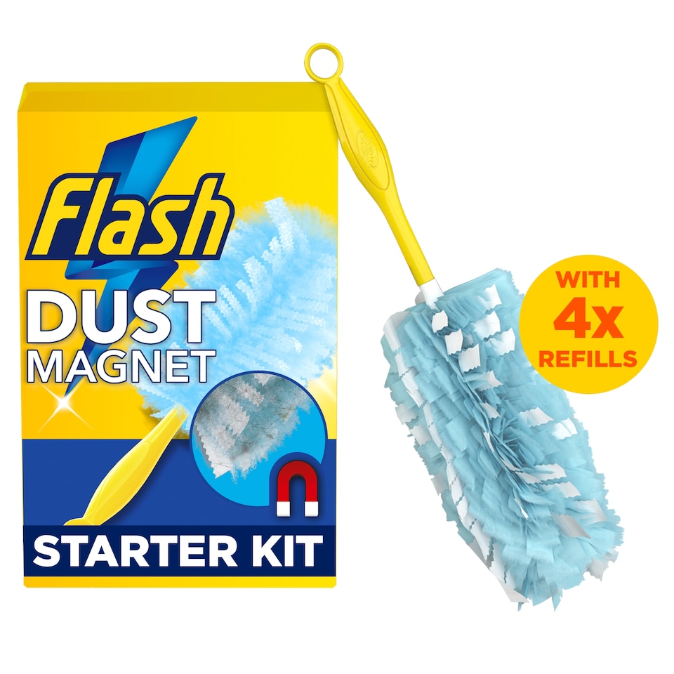 image 1 of Flash Dust Magnet Duster Starter Kit & Refill X4