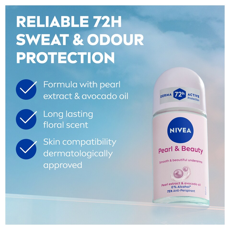 image 1 of NIVEA Pearl & Beauty Anti-Perspirant Deodorant Roll-On 50ml
