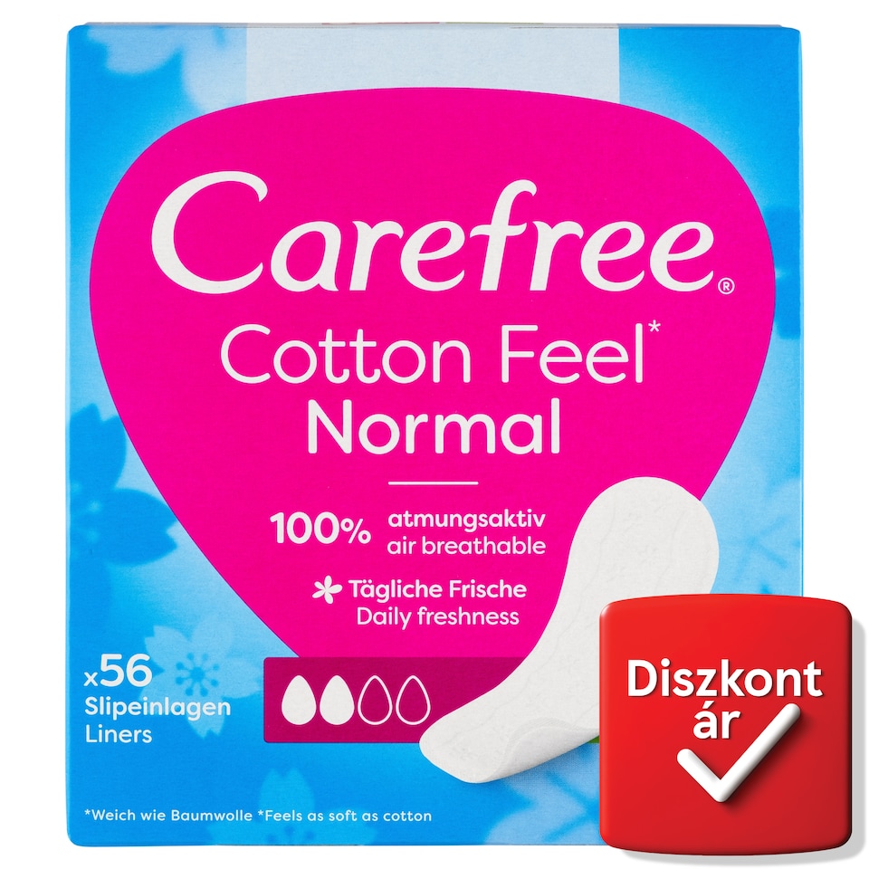 Carefree Cotton Feel Normal Pantyliners with Aloe Vera Scent 56 pcs