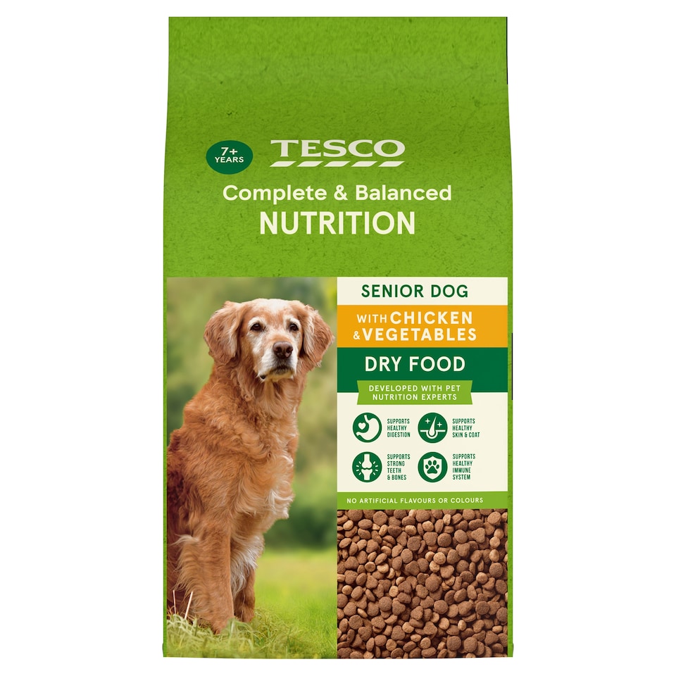 Tesco Chicken Senior Dry Dog Food 3Kg