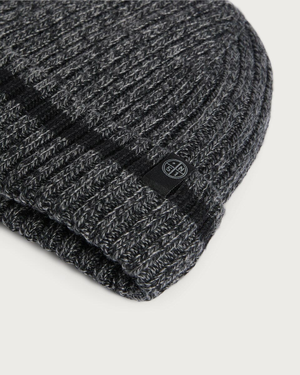 image 1 of F&F Fleece Lined Ribbed Knit Beanie Hat in Grey