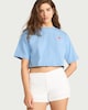 image 2 of OH ME OH MY Pure Cotton Cropped T-Shirt in Blue