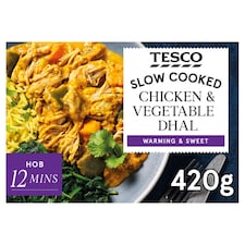 Tesco Slow Cooked Chicken & Vegetable Dhal 420G