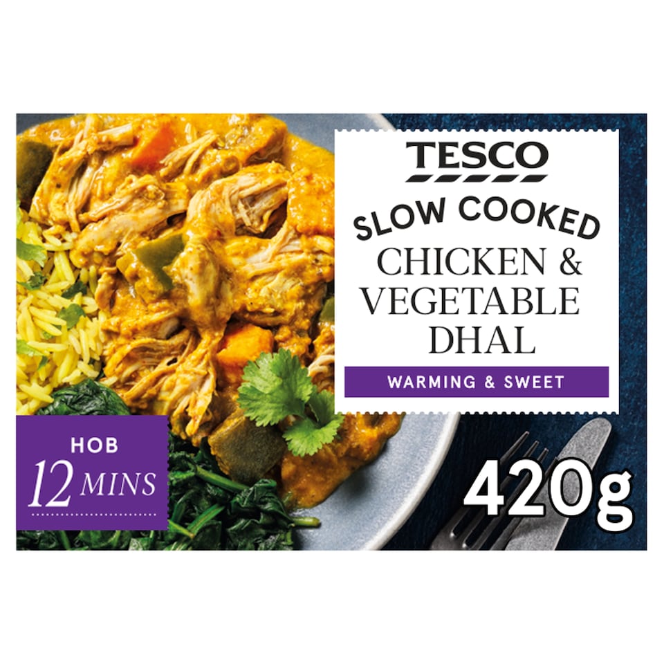 Tesco Slow Cooked Chicken & Vegetable Dhal 420G