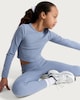 image 1 of F&F Active Girls ULTRAMOVE 2-Piece Long Sleeved Crop Top and Leggings Set in Blue