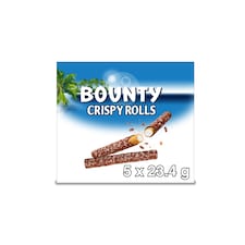 Bounty Milk Chocolate Crispy Rolls 5 pack 117g