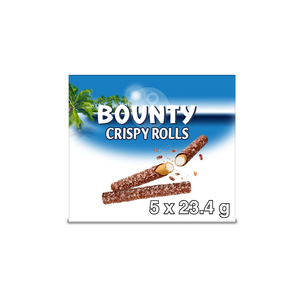 Bounty Milk Chocolate Crispy Rolls 5 pack 117g