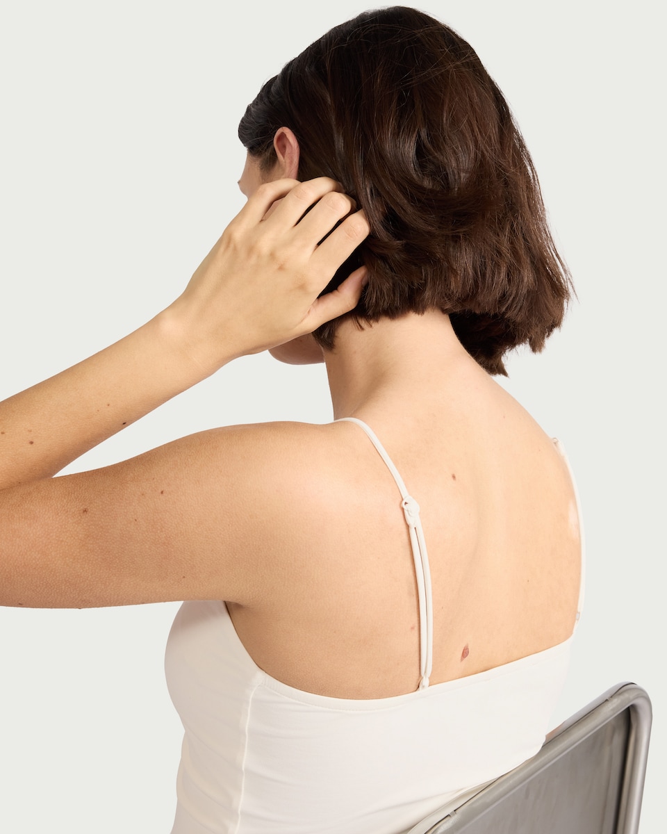 image 1 of F&F Polyamide Scoop Neck Vest in Cream