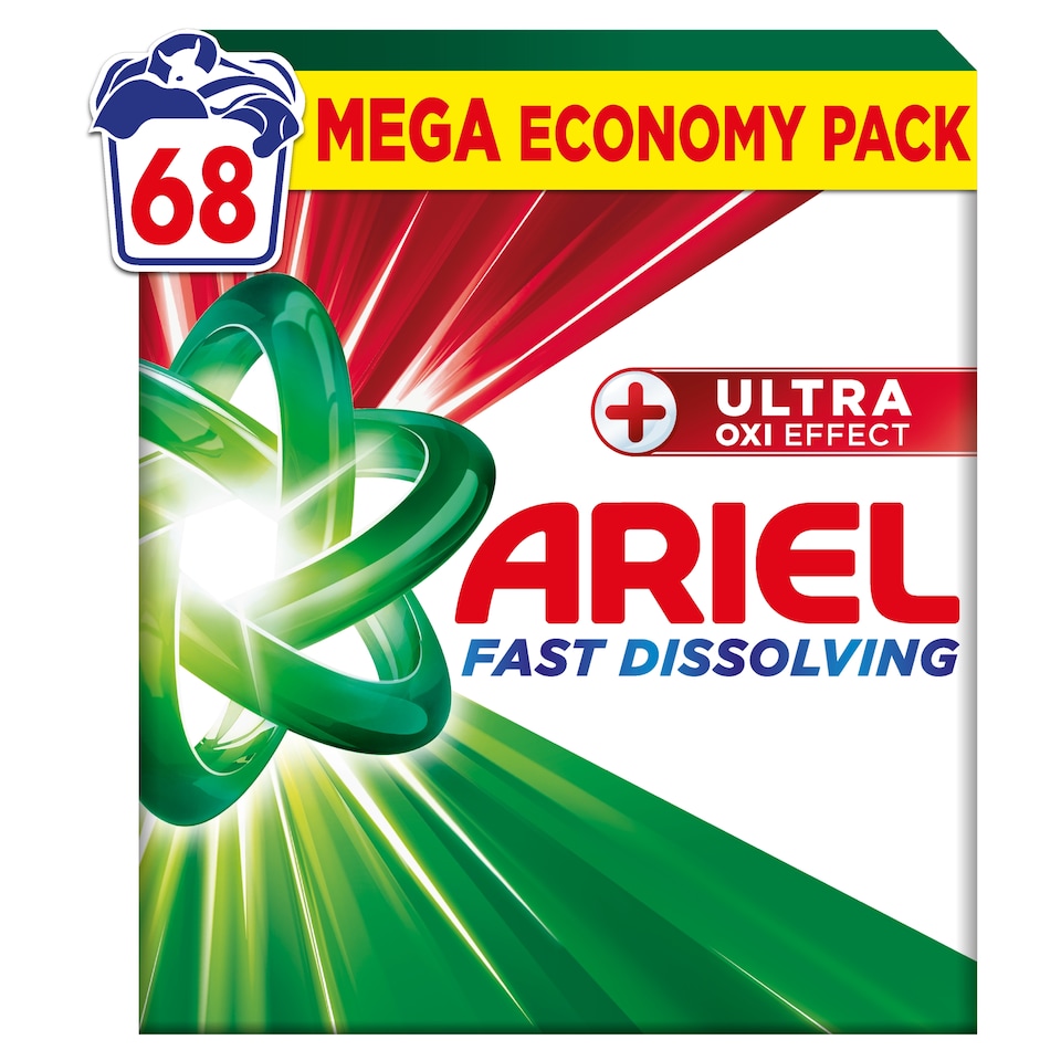 image 1 of Ariel Washing Powder Laundry Detergent +OXI Power Effect, 3.74kg, 68 Washes