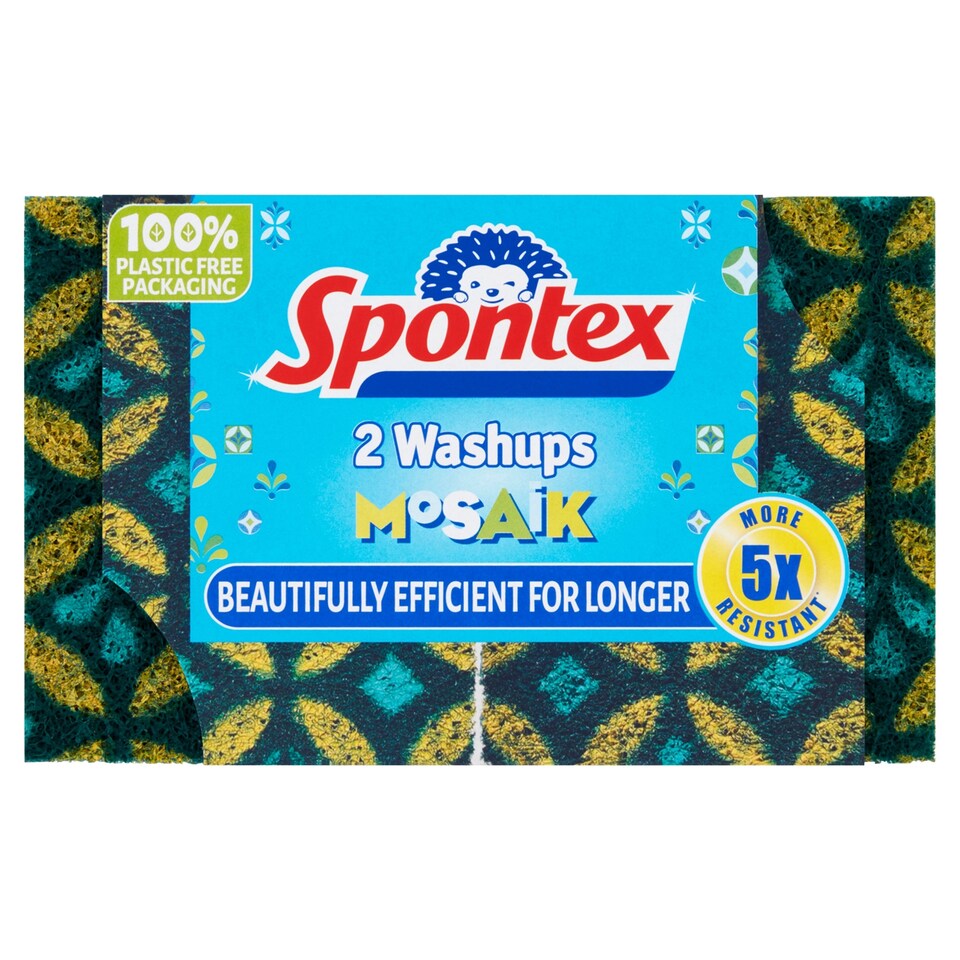 image 1 of Spontex Washups Mosaik Scourer 2 Pack