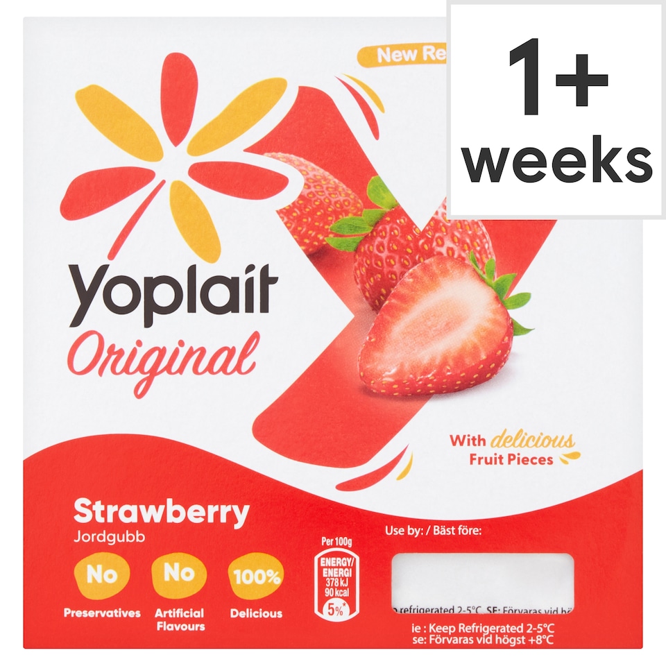 Yoplait Strawberry Yoghurt 4X125g