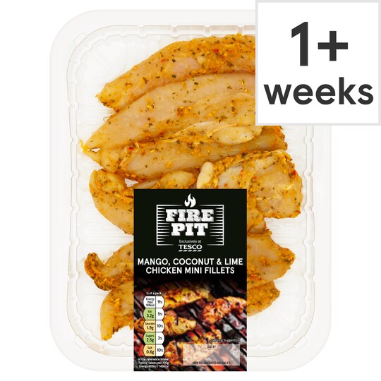 Tesco Bbq Mango Coconut & Lime Chicken Mini Fillets 300G Tesco Groceries