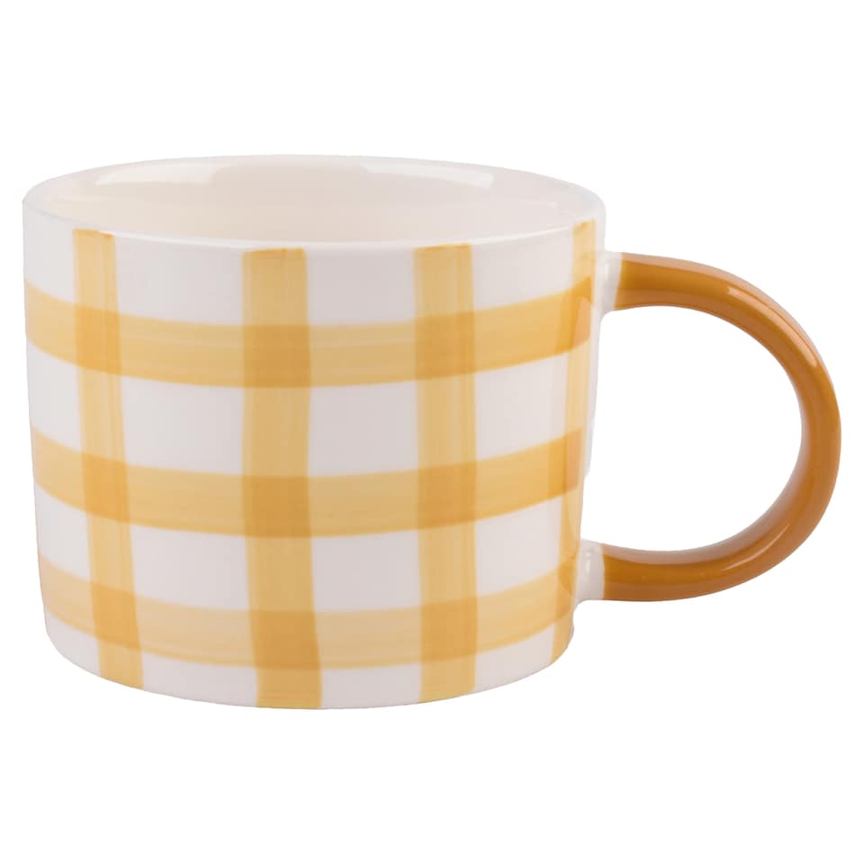 F&F Home Mustard Gingham Mug