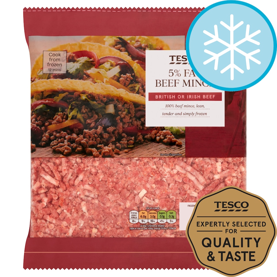 Tesco 5% Fat Beef Mince 500g