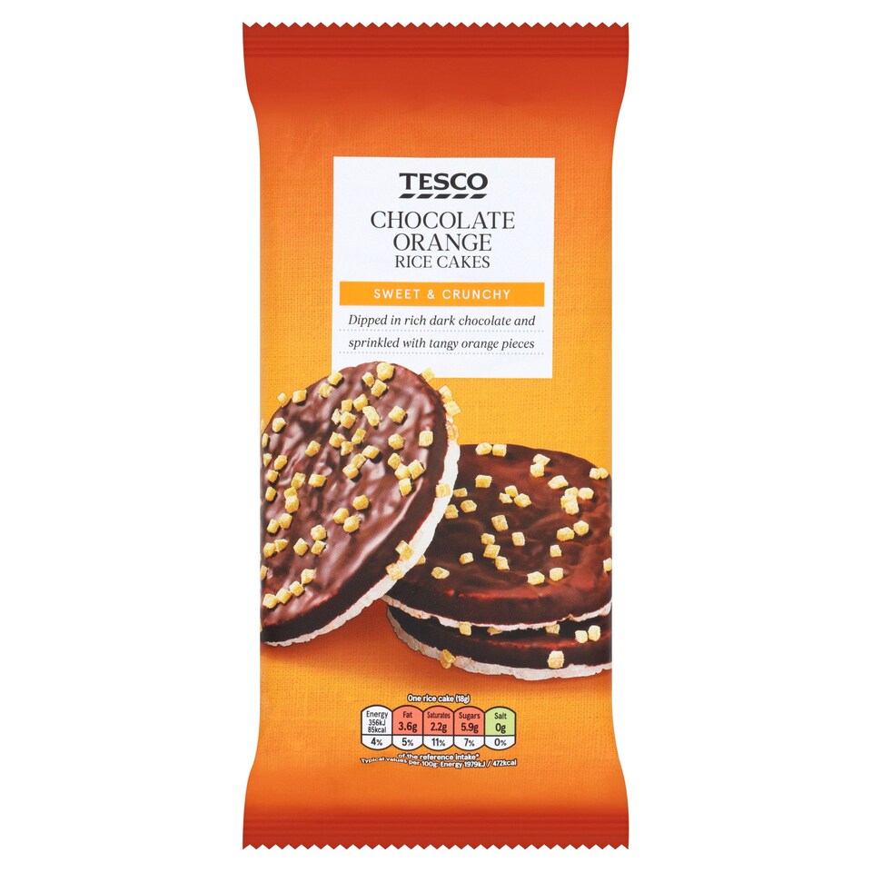 Tesco Dark Chocolate & Orange Rice Cakes 108G
