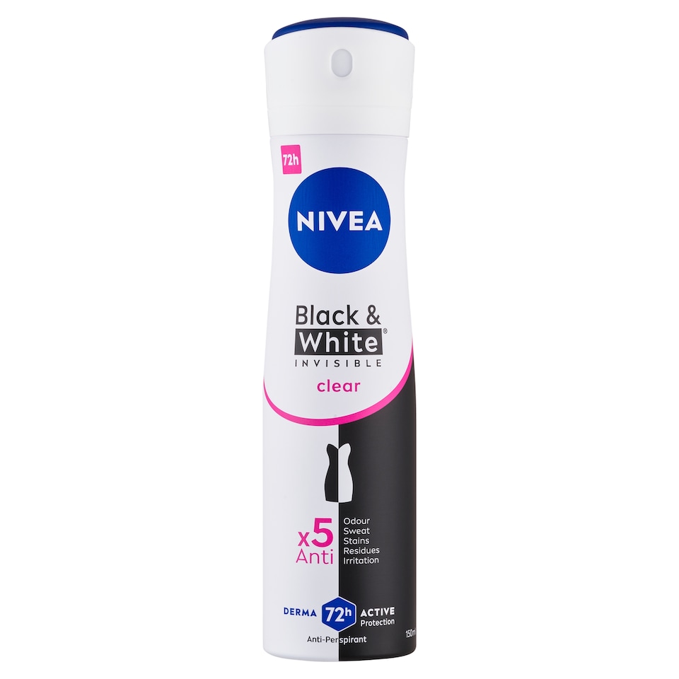 NIVEA Black & White Invisible Clear izzadásgátló 150 ml 1. kép