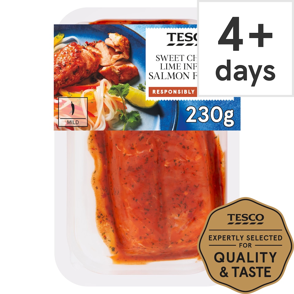 Tesco 2 Sweet Chilli & Lime Infused Salmon 230G